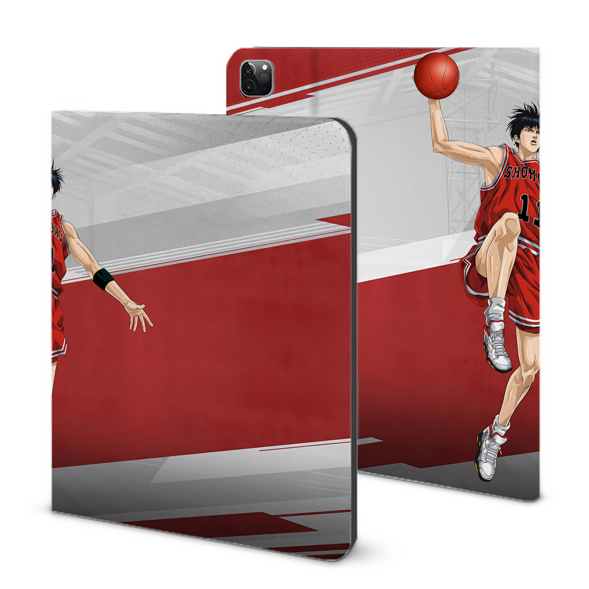 （画像用） SLAM DUNK／スラムダンク IPad ケース ブック型 PUレザー TPU 耐衝撃 軽量 薄型 ペン収納なし 全面保護 IPad 各モデル対応